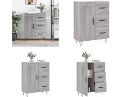 vidaXL Dressoir 69-5x34x90 cm bewerkt hout grijs sonoma eikenkleurig - Dressoir - Dressoirs - Kast - Wandkast
