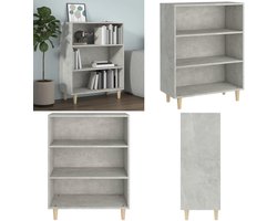 vidaXL Dressoir 69,5x32,5x90 cm bewerkt hout betongrijs - Dressoir - Dressoirs - Kast - Wandkast