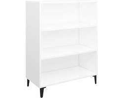 vidaXL - Dressoir - 69,5x32,5x90 - cm - bewerkt - hout - wit