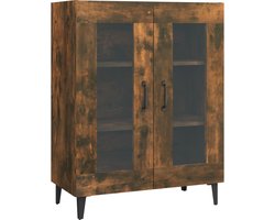 vidaXL - Dressoir - 69,5x34x90 - cm - bewerkt - hout - gerookt - eikenkleurig