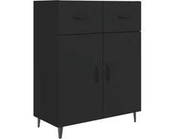 vidaXL - Dressoir - 69,5x34x90 - cm - bewerkt - hout - zwart