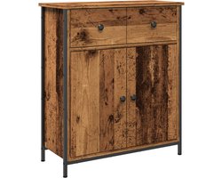 vidaXL - Dressoir - 70x30x80 - cm - bewerkt - hout - oud - houtkleurig
