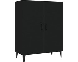 vidaXL - Dressoir - 70x34x90 - cm - bewerkt - hout - zwart
