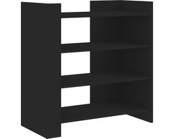 vidaXL - Dressoir - 73,5x35x75 - cm - bewerkt - hout - zwart