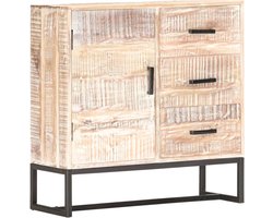 vidaXL - Dressoir - 73x30x75 - cm - massief - acaciahout - wit