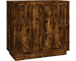 vidaXL - Dressoir - 80x34x75 - cm - bewerkt - hout - gerookt - eikenkleurig
