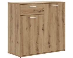 vidaXL - Dressoir - 80x36x75 - cm - bewerkt - hout - artisanaal - eikenkleur