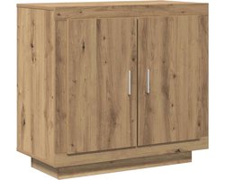 vidaXL - Dressoir - 80x40x75 - cm - bewerkt - hout - artisanaal - eikenkleur