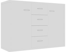 vidaXL - Dressoir - 88x30x65 - cm - bewerkt - hout - wit