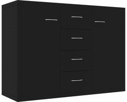vidaXL - Dressoir - 88x30x65 - cm - bewerkt - hout - zwart