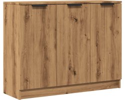 vidaXL - Dressoir - 90,5x30x70 - cm - bewerkt - hout - artisanaal - eikenkleur