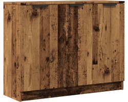 vidaXL - Dressoir - 90,5x30x70 - cm - bewerkt - hout - oud - houtkleurig