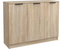 vidaXL - Dressoir - 90,5x30x70 - cm - bewerkt - hout - sonoma - eikenkleurig