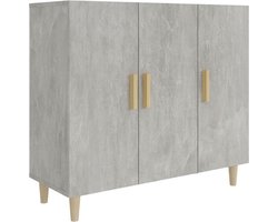 vidaXL - Dressoir - 90x34x80 - cm - bewerkt - hout - betongrijs