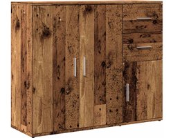 vidaXL - Dressoir - 91x29,5x75 - cm - bewerkt - hout - oud - houtkleurig