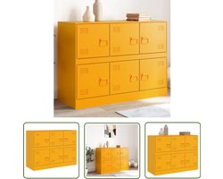 vidaXL Dressoir 99x39x73 cm staal mosterdgeel