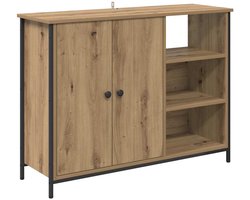 vidaXL - Dressoir - Artisan - Eiken - 100 - x - 33 - x - 75 - cm - Bewerkt - hout