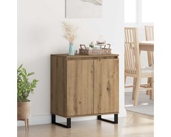 vidaXL - Dressoir - Artisan - Eiken - 60 - x - 35 - x - 70 - cm - Bewerkt - hout