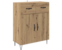 vidaXL - Dressoir - Artisan - Eiken - 69,5 - x - 34 - x - 90 - cm - Bewerkt - hout