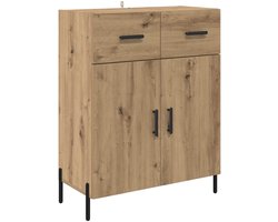 vidaXL - Dressoir - Artisan - Eiken - 69,5 - x - 34 - x - 90 - cm - Bewerkt - hout
