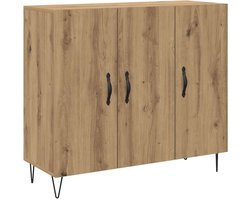 vidaXL - Dressoir - Artisan - Eiken - 90 - x - 32,5 - x - 80 - cm - Bewerkt - hout