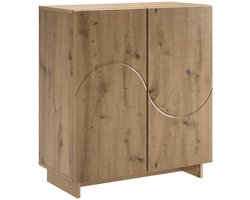 vidaXL - Dressoir - Artisanaal - eiken - 67 - x - 34,5 - x - 75 - cm - Bewerkt - hout