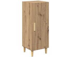 vidaXL - Dressoir - artisanaal - eikenkleurig - 34.5 - x - 34 - x - 90 - cm - Bewerkt - hout