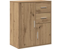 vidaXL - Dressoir - artisanaal - eikenkleurig - 60 - x - 31 - x - 70 - cm - Bewerkt - hout
