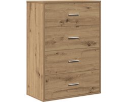 vidaXL - Dressoir - artisanaal - eikenkleurig - 60 - x - 31 - x - 84 - cm - Bewerkt - hout