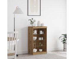 vidaXL - Dressoir - artisanaal - eikenkleurig - 60.5 - x - 37 - x - 100 - cm