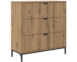 vidaXL - Dressoir - artisanaal - eikenkleurig - 79.5 - x - 33 - x - 82 - cm - Bewerkt - hout