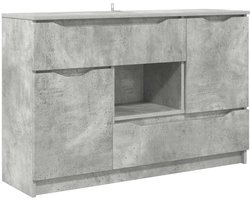 vidaXL - Dressoir - Beton - Grijs - 100 - x - 30 - x - 65,6 - Bewerkt - hout