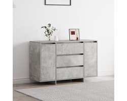 vidaXL - Dressoir - Beton - Grijs - 120 - x - 41 - x - 75 - cm - Bewerkt - hout