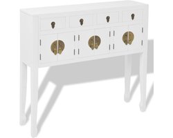 vidaXL - Dressoir - Chinese - stijl - massief - hout - wit
