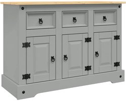 vidaXL - Dressoir - Corona - 112x43x78 - cm - massief - Mexicaans - grenenhout - grijs