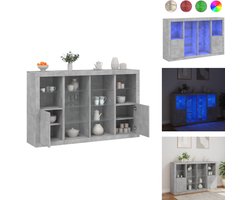 vidaXL Dressoir - Dressoirs - Buffet - Dressoirkast - Dressoirs met LED-verlichting 3 st bewerkt hout betongrijs