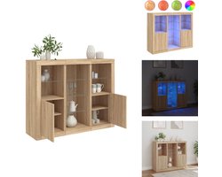 vidaXL Dressoir - Dressoirs - Buffet - Dressoirkast - Dressoirs met LED-verlichting 3 st bewerkt hout sonoma eiken