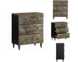 vidaXL Dressoir - Dressoirs - Kast - Wandkast - Dressoir 60x33,5x75 cm massief mangohout lichtgrijs