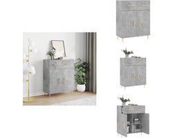vidaXL Dressoir - Dressoirs - Kast - Wandkast - Dressoir 69,5x34x90 cm bewerkt hout betongrijs