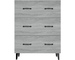 vidaXL Dressoir - Dressoirs - Kast - Wandkast - Dressoir 69,5x34x90 cm bewerkt hout grijs sonoma eikenkleurig