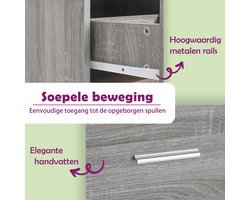 vidaXL Dressoir - Dressoirs - Kast - Wandkast - Dressoirs 3 st bewerkt hout grijs sonoma eikenkleurig