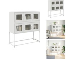 vidaXL Dressoir - Dressoirs - Opbergkast - Buffet - Dressoir 100,5x39x107 cm koudgewalst staal wit