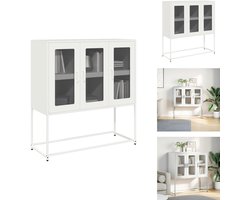 vidaXL Dressoir - Dressoirs - Opbergkast - Buffet - Dressoir 100,5x39x107 cm koudgewalst staal wit