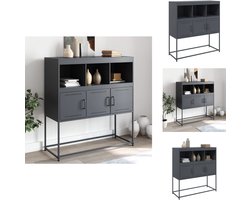 vidaXL Dressoir - Dressoirs - Opbergkast - Wandkast - Dressoir 100,5x39x107 cm staal antracietkleurig