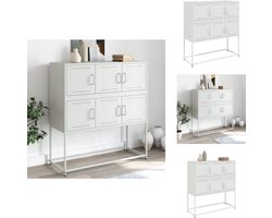 vidaXL Dressoir - Dressoirs - Opbergkast - Wandkast - Dressoir 100,5x39x107 cm staal wit