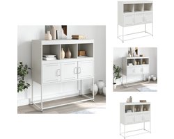 vidaXL Dressoir - Dressoirs - Opbergkast - Wandkast - Dressoir 100,5x39x107 cm staal wit