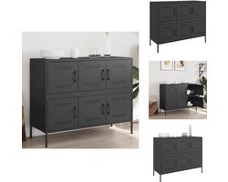vidaXL Dressoir - Dressoirs - Opbergkast - Wandkast - Dressoir 100,5x39x79 cm staal zwart