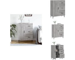 vidaXL Dressoir - Dressoirs - Opbergkast - Wandkast - Dressoir 69,5x34x90 cm bewerkt hout grijs sonoma eikenkleurig