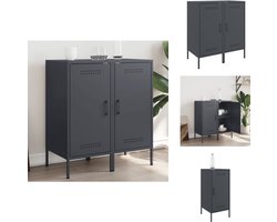 vidaXL Dressoir - Dressoirs - Opbergkast - Wandkast - Dressoirs 2 st 36x39x79 cm staal antracietkleurig