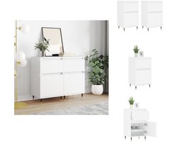 vidaXL Dressoir - Dressoirs - Opbergkast - Wandkast - Dressoirs 2 st 40x35x70 cm bewerkt hout wit